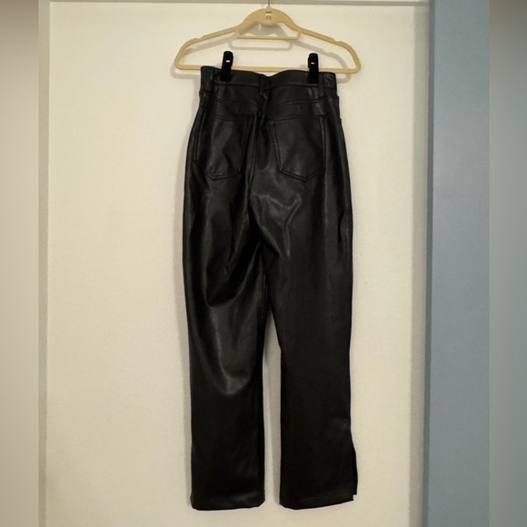 Abercrombie Ultra High Rise Vegan Leather 90s Straight Pant Curve Love Size 27 - Picture 10 of 11